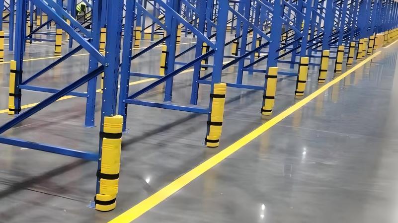 Tấm bảo vệ góc kệ tích hợp: Giải pháp đơn giản để bảo vệ kho hàng khỏi va đập.